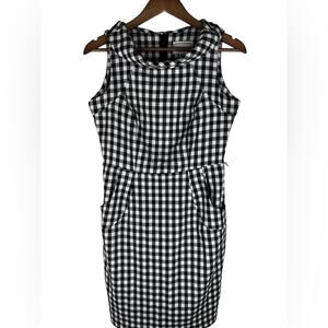 Karin Stevens VINTAGE Black & White Checkered Dress Sleeveless Size 8P